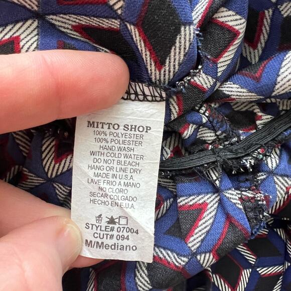 Mitto Shop Navy Geo Print Jumper Medium - Picture 11 of 16